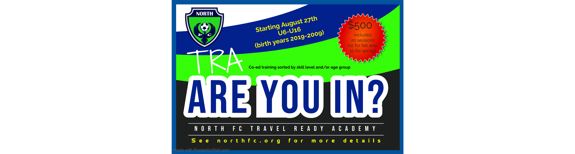 North FC TRA (Travel Ready Academy) - Register Now